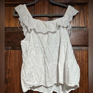 Women’s lace tank top, white